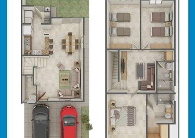  Desain  Rumah  Mungil  2  Lantai  Buat  Keluarga  Baru  Tazora 